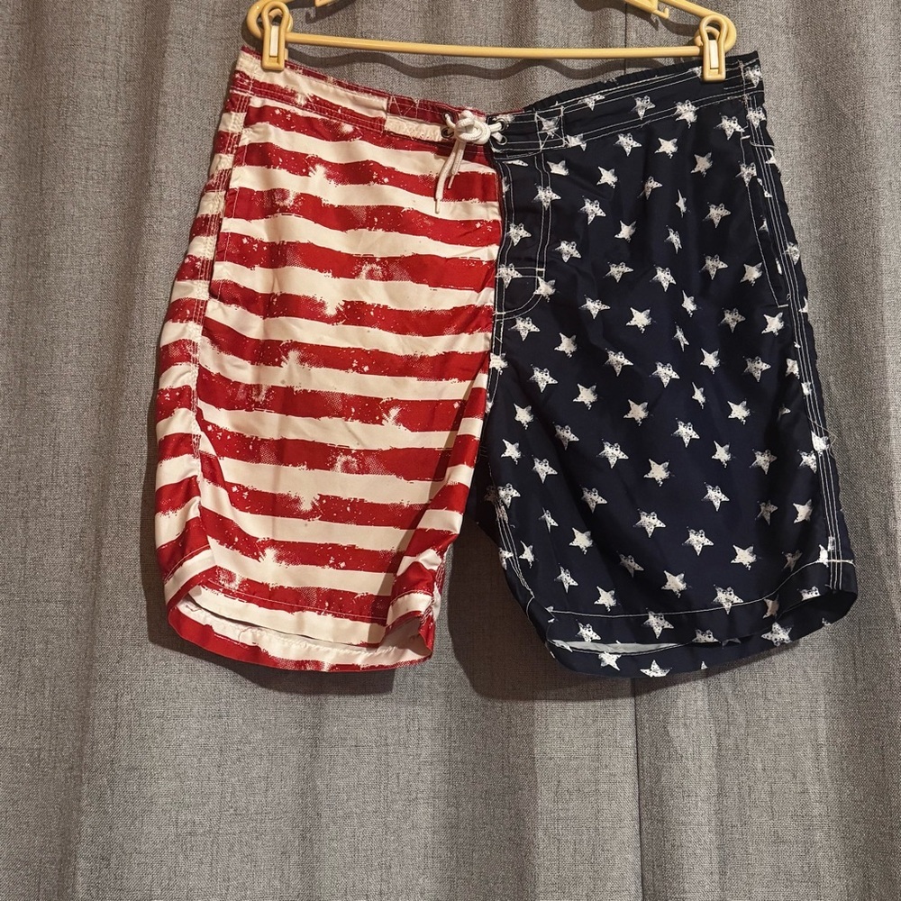 Vintage American Flag Board Shorts USA Swim Trunks L Fits XL - Picture 2 of 8